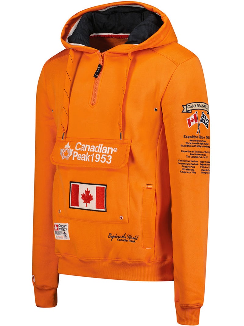 Sweat com capuz forrado galapagos – canadian peak Laranja-fluo - Kiabi