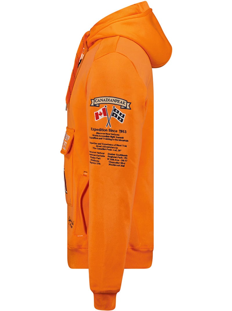 Sweat com capuz forrado galapagos – canadian peak Laranja-fluo - Kiabi
