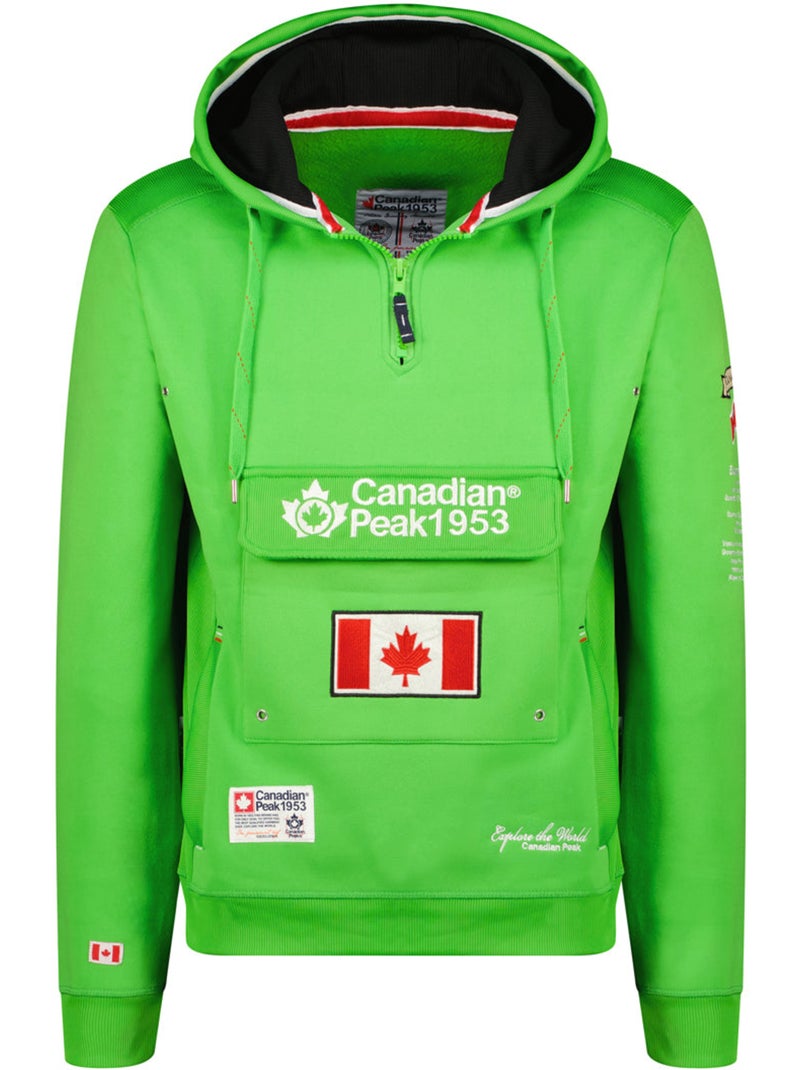 Sweat com capuz forrado galapagos – canadian peak Verde fluorescente - Kiabi