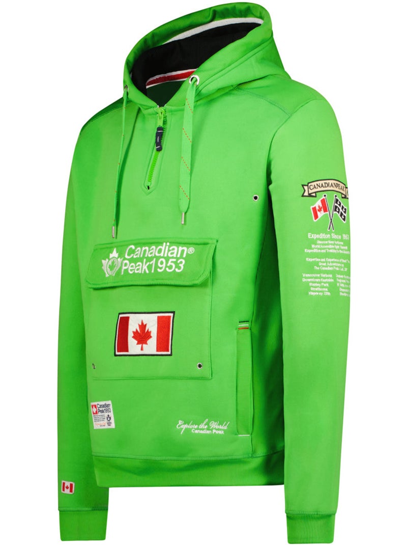 Sweat com capuz forrado galapagos – canadian peak Verde fluorescente - Kiabi