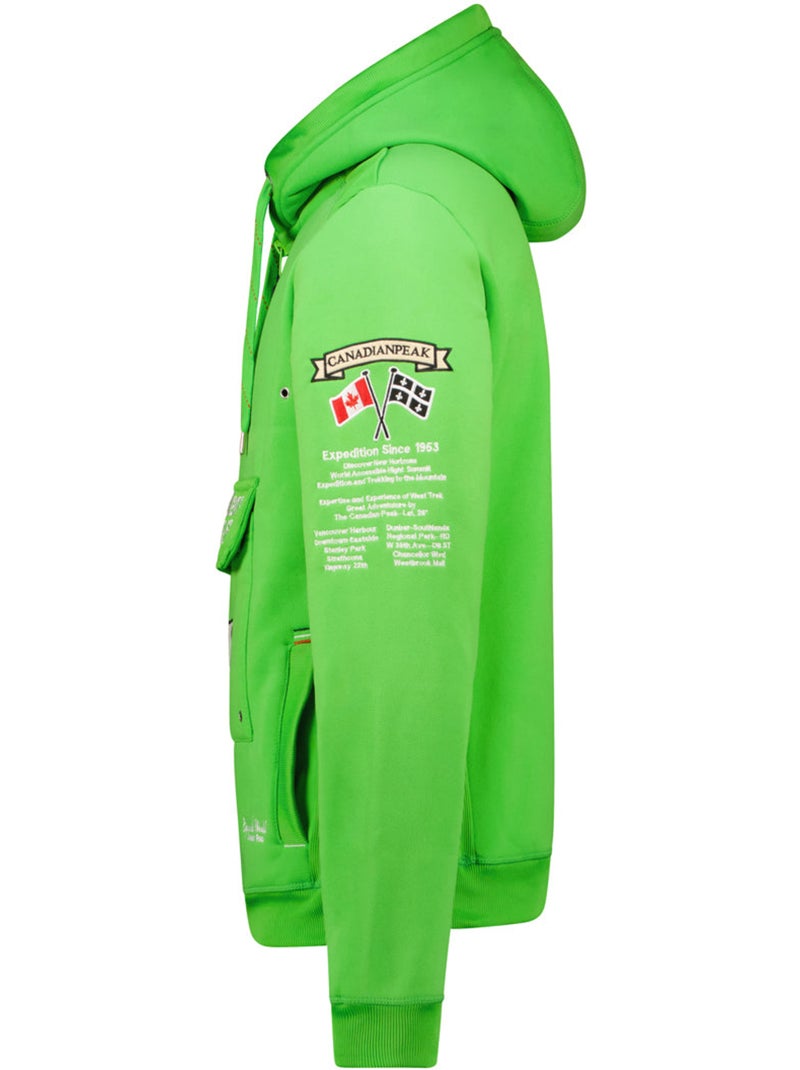Sweat com capuz forrado galapagos – canadian peak Verde fluorescente - Kiabi