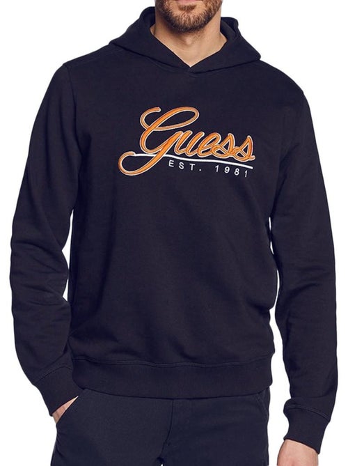 Sweat com capuz guess masculino azul marinho - Kiabi