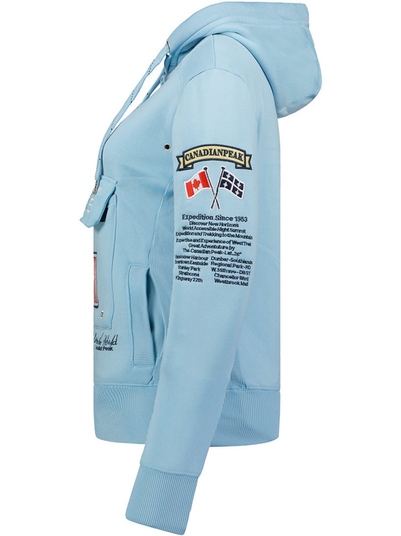 Sweat com capuz gyrelle – canadian peak Azul-céu - Kiabi