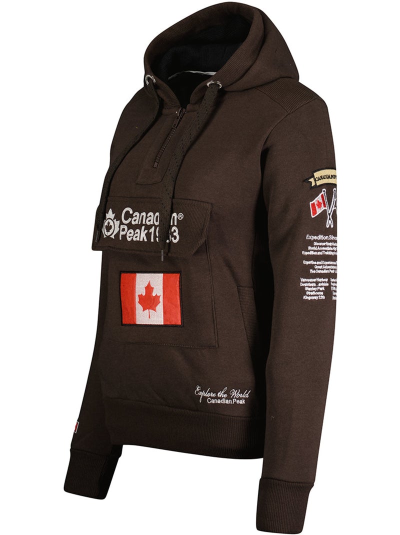 Sweat com capuz gyrelle – canadian peak Castanho - Kiabi