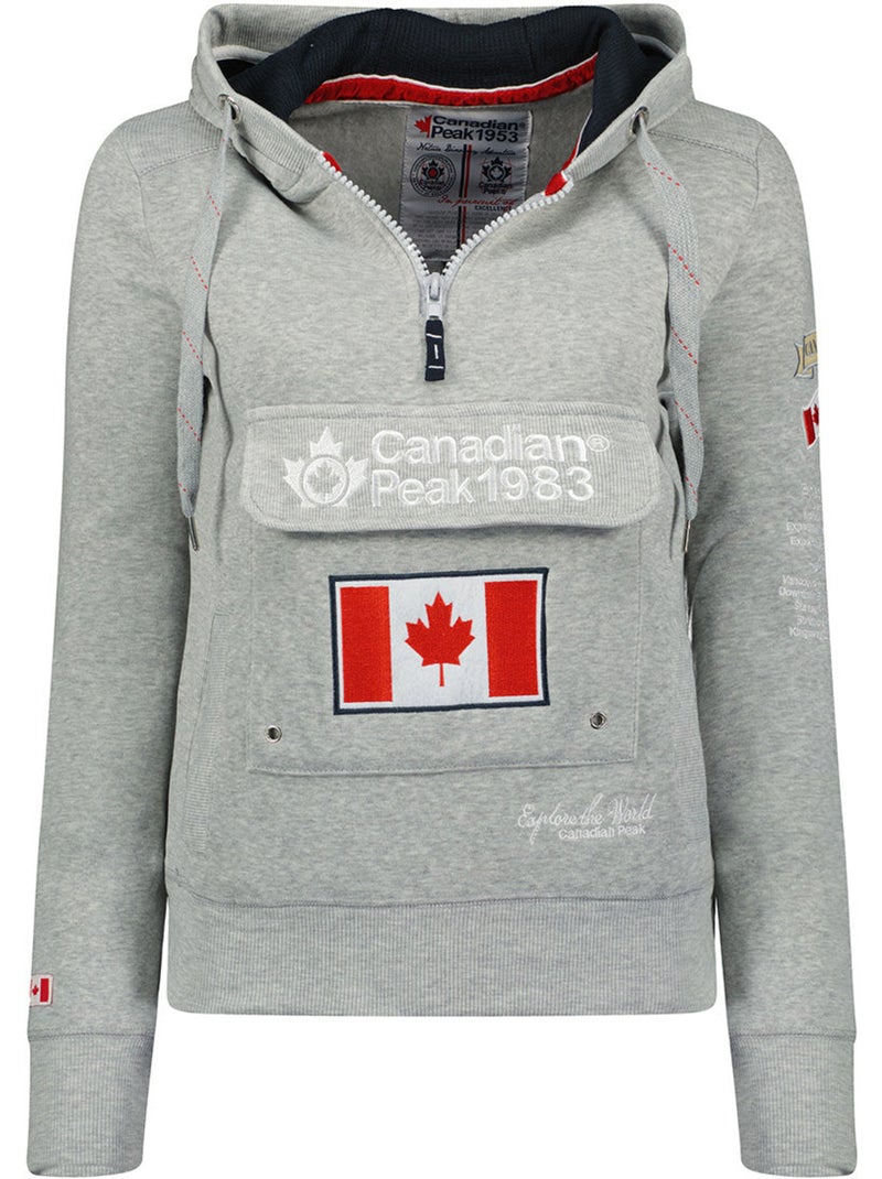 Sweat com capuz gyrelle – canadian peak Cinza claro - Kiabi