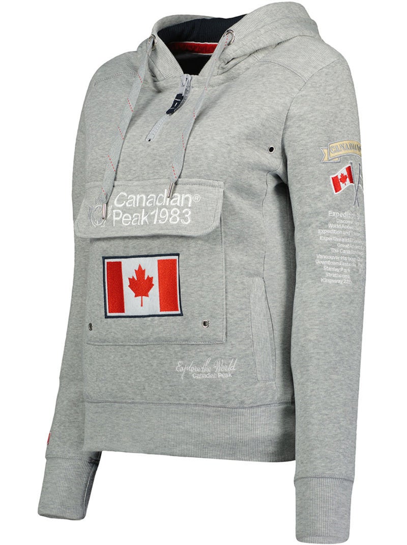 Sweat com capuz gyrelle – canadian peak Cinza claro - Kiabi