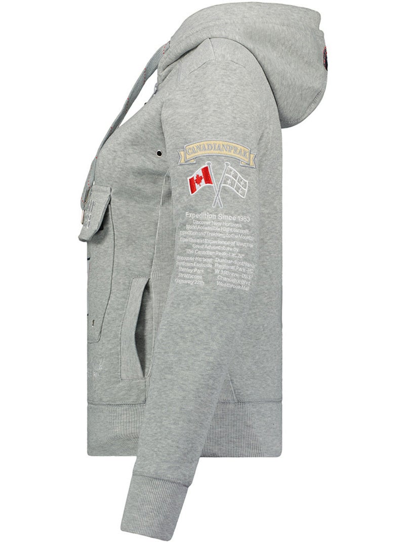 Sweat com capuz gyrelle – canadian peak Cinza claro - Kiabi