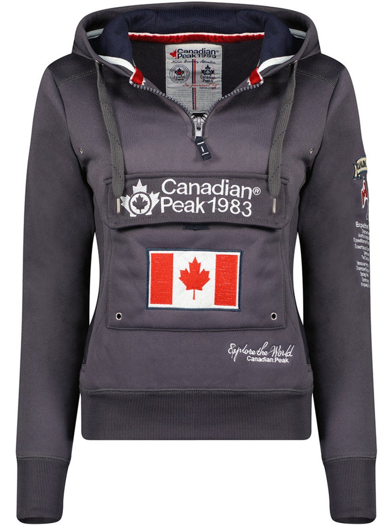Sweat com capuz gyrelle – canadian peak Cinza escuro - Kiabi
