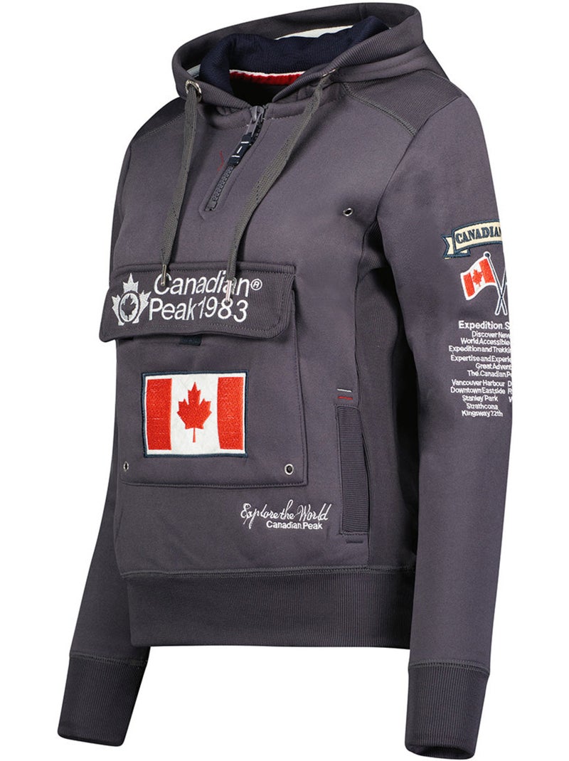 Sweat com capuz gyrelle – canadian peak Cinza escuro - Kiabi