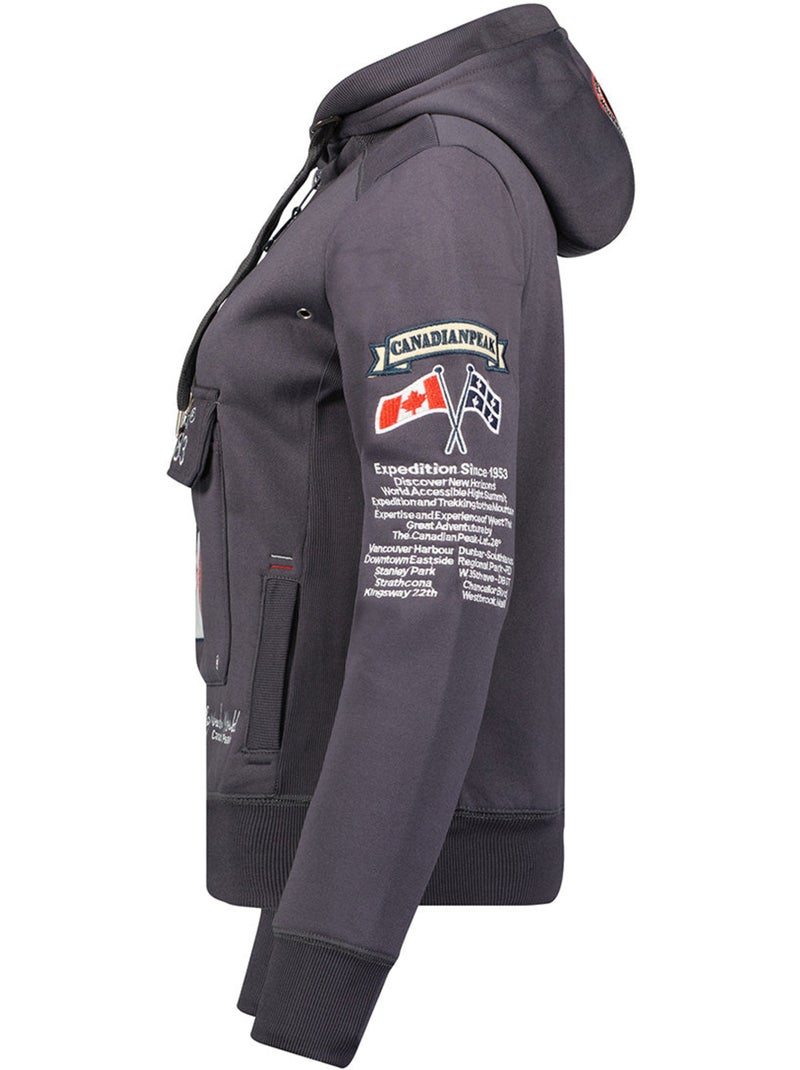 Sweat com capuz gyrelle – canadian peak Cinza escuro - Kiabi