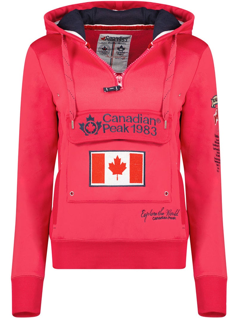 Sweat com capuz gyrelle – canadian peak Rosa-fluo - Kiabi