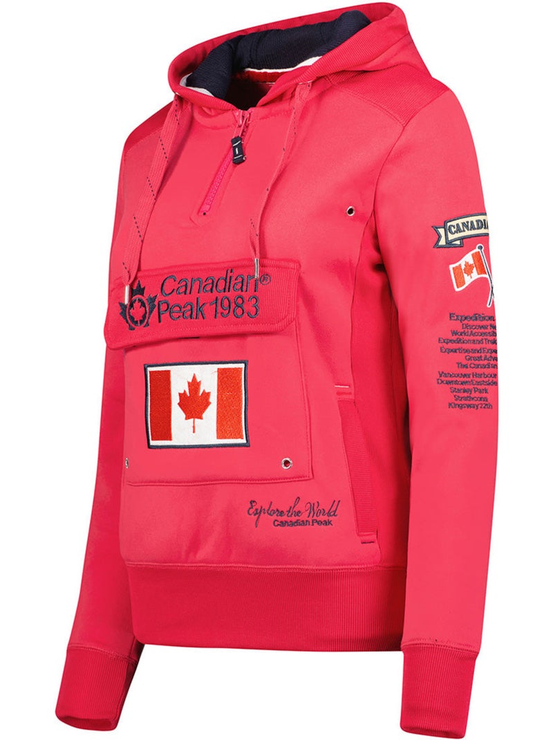 Sweat com capuz gyrelle – canadian peak Rosa-fluo - Kiabi