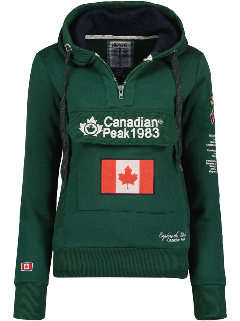 Sweat com capuz gyrelle – canadian peak Verde escuro - Kiabi