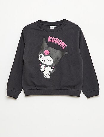 Sweat com capuz 'Hello Kitty & Kuromi' gola redonda