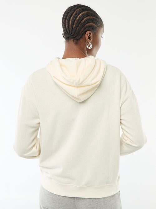 Sweat com capuz liso em algodão - Kiabi