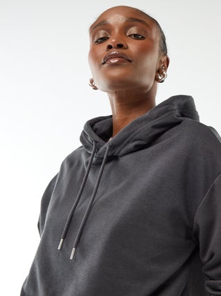 Sweat com capuz liso em algodão