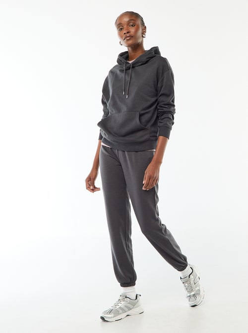 Sweat com capuz liso em algodão - Kiabi