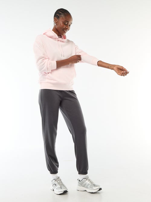 Sweat com capuz liso em algodão - Kiabi