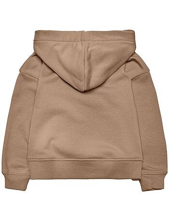 Sweat com Capuz Marrom para Menina KIDS ONLY com Logótipo Pequeno
