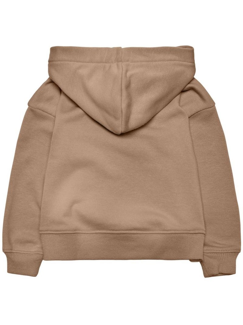 Sweat com Capuz Marrom para Menina KIDS ONLY com Logótipo Pequeno Castanho-capuccino - Kiabi
