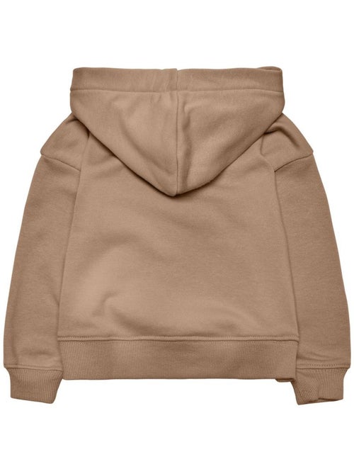 Sweat com capuz marrom para menina kids only com logótipo pequeno - Kiabi Sweat com capuz marrom para menina kids only com logótipo pequeno - Kiabi