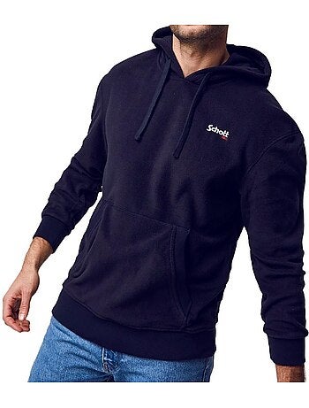 Sweat com capuz micro polar preto schott para homem