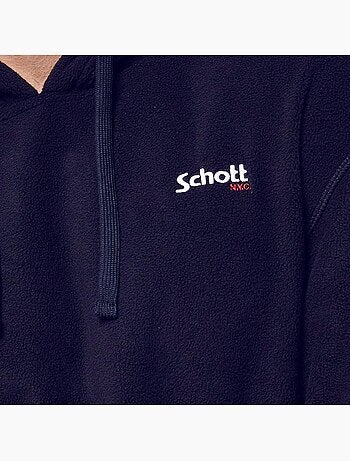 Sweat com Capuz Micro Polar Preto Schott para Homem