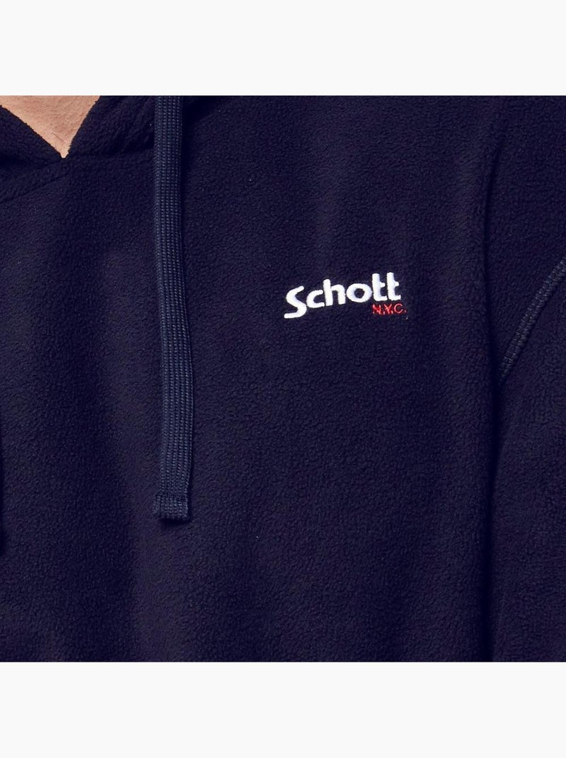 Sweat com Capuz Micro Polar Marinho para Homem Schott Azul-marinho - Kiabi
