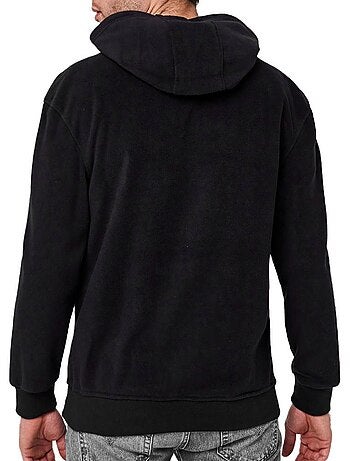 Sweat com capuz micro polar preto schott para homem