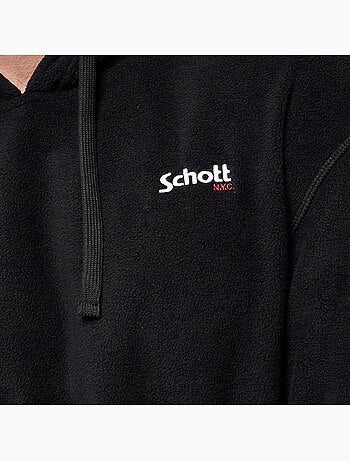 Sweat com capuz micro polar preto schott para homem