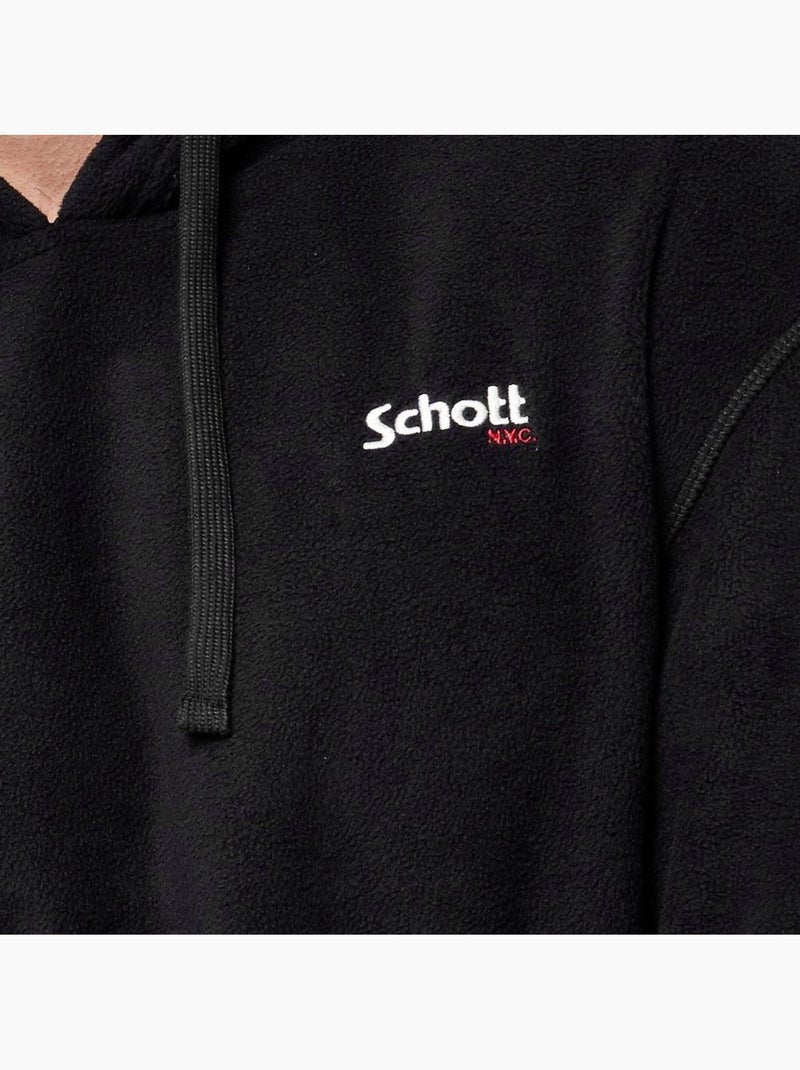 Sweat com Capuz Micro Polar Preto Schott para Homem Preto - Kiabi