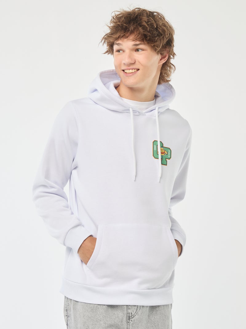 Sweat com capuz 'One piece' BRANCO - Kiabi
