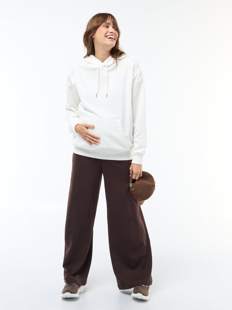 Sweat com capuz para amamentação Branco - Kiabi