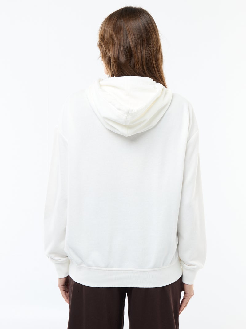 Sweat com capuz para amamentação Branco - Kiabi