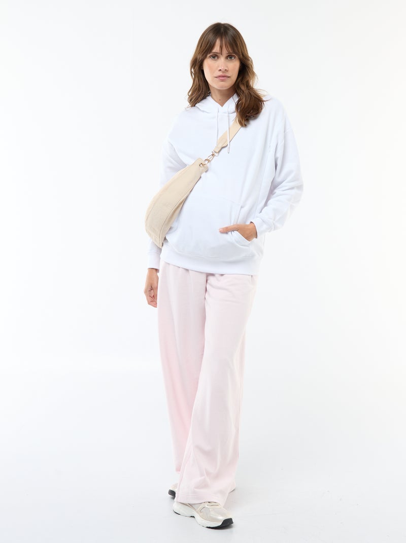 Sweat com capuz para amamentação Branco - Kiabi