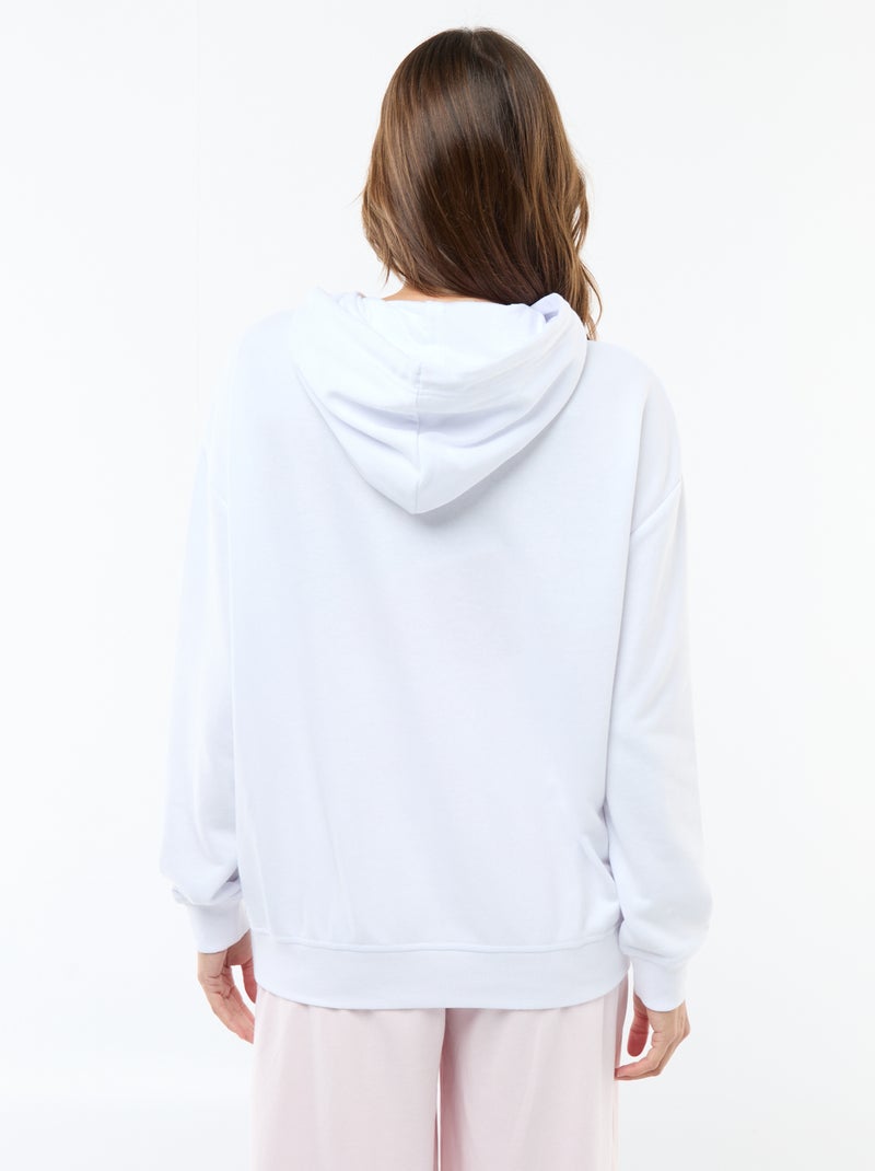 Sweat com capuz para amamentação Branco - Kiabi