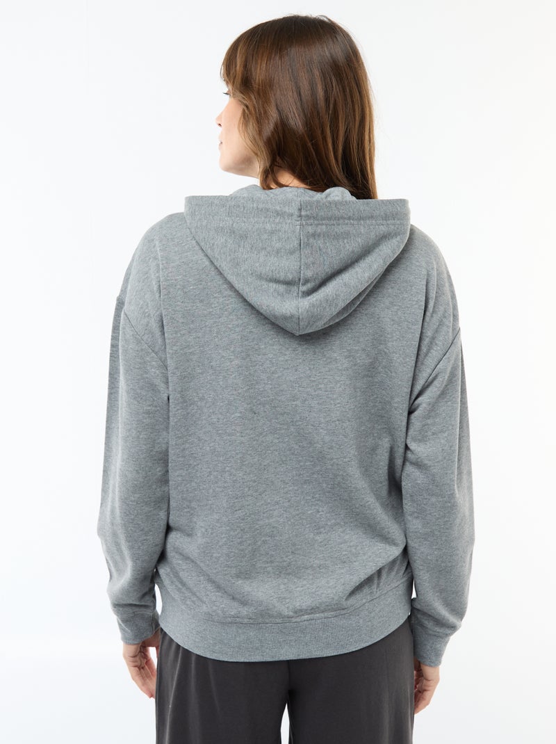 Sweat com capuz para amamentação Cinza - Kiabi