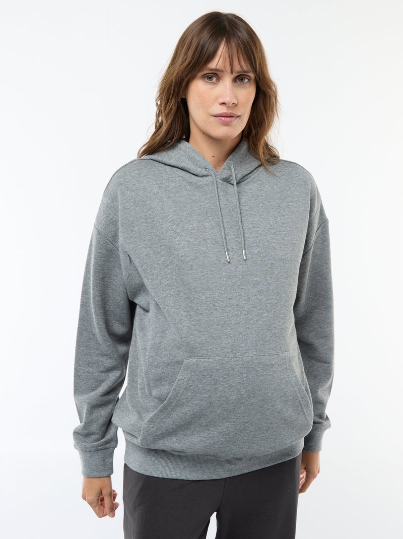 Sweat com capuz para amamentação Cinza - Kiabi