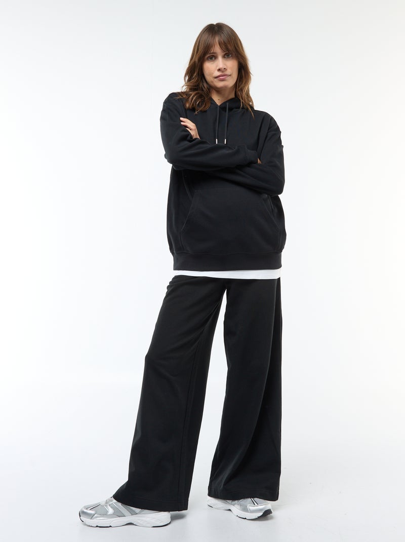 Sweat com capuz para amamentação Preto - Kiabi