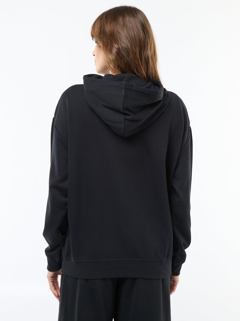 Sweat com capuz para amamentação Preto - Kiabi