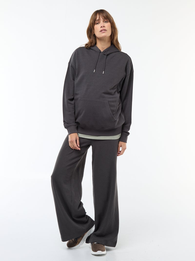 Sweat com capuz para amamentação Preto - Kiabi