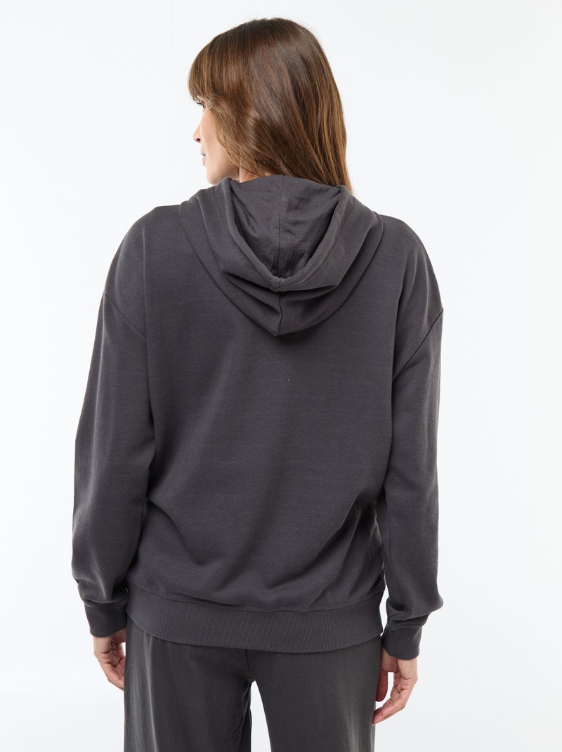 Sweat com capuz para amamentação Preto - Kiabi
