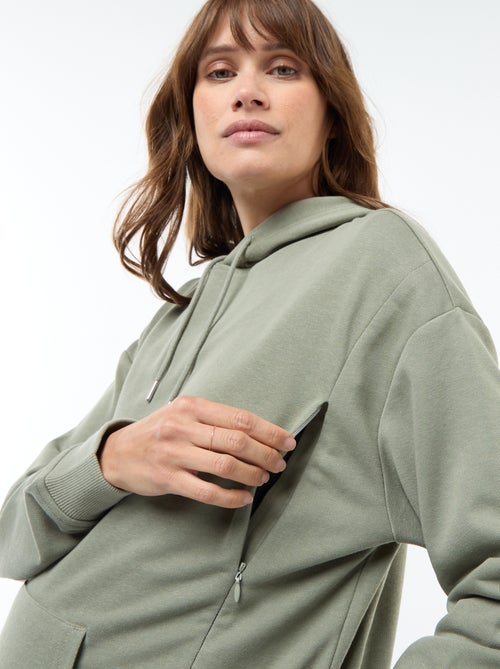 Sweat com capuz para amamentação - Kiabi