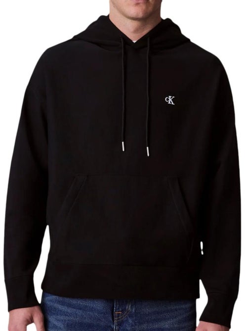 Sweat com capuz preto para homem calvin klein jeans premium terry - Kiabi Sweat com capuz preto para homem calvin klein jeans premium terry - Kiabi