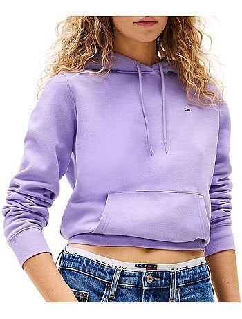 Sweat com Capuz Roxo para Mulher Tommy Hilfiger Flag