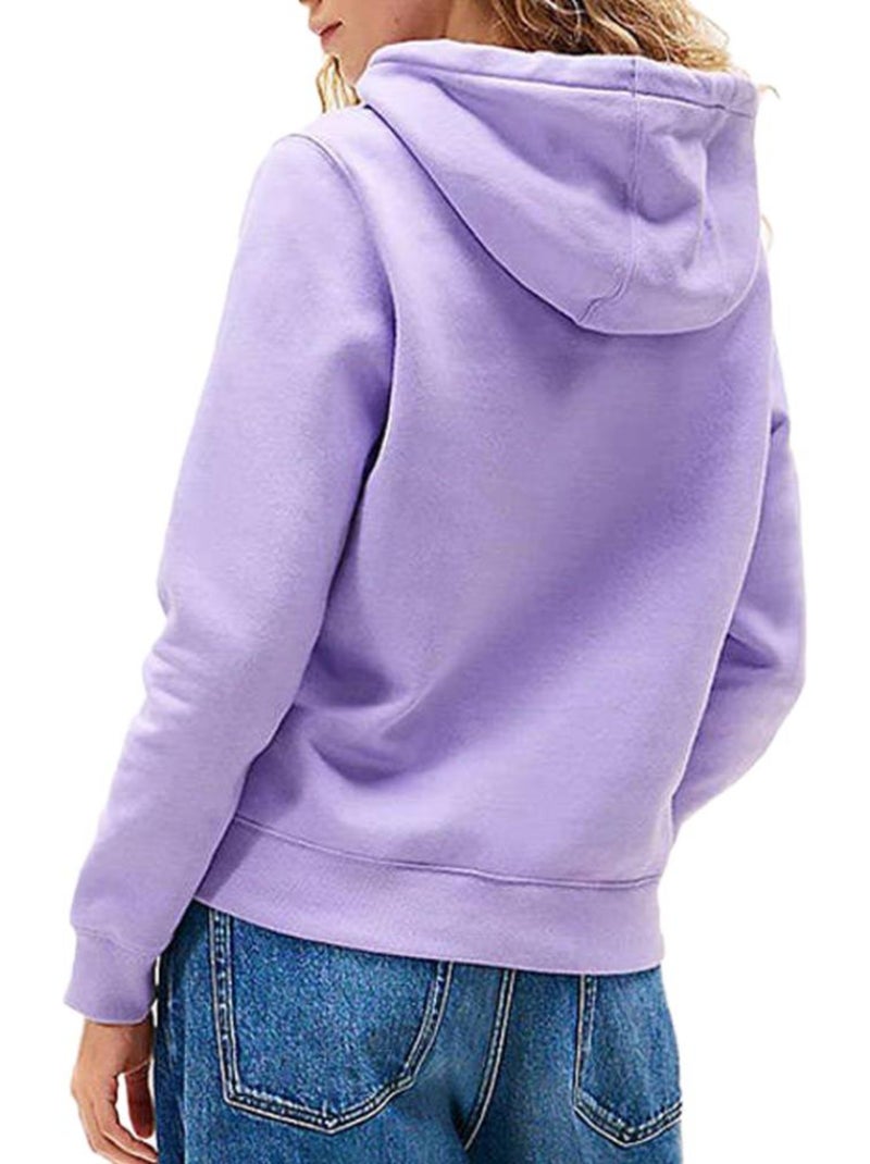Sweat com Capuz Roxo para Mulher Tommy Hilfiger Flag Roxo - Kiabi