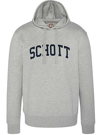 Sweat com Capuz Schott Cinzento para Homem com Logótipo