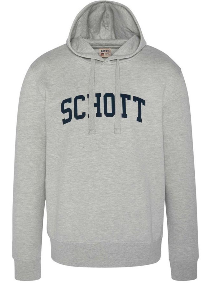 Sweat com Capuz Schott Cinzento para Homem com Logótipo Cinza-prateado - Kiabi