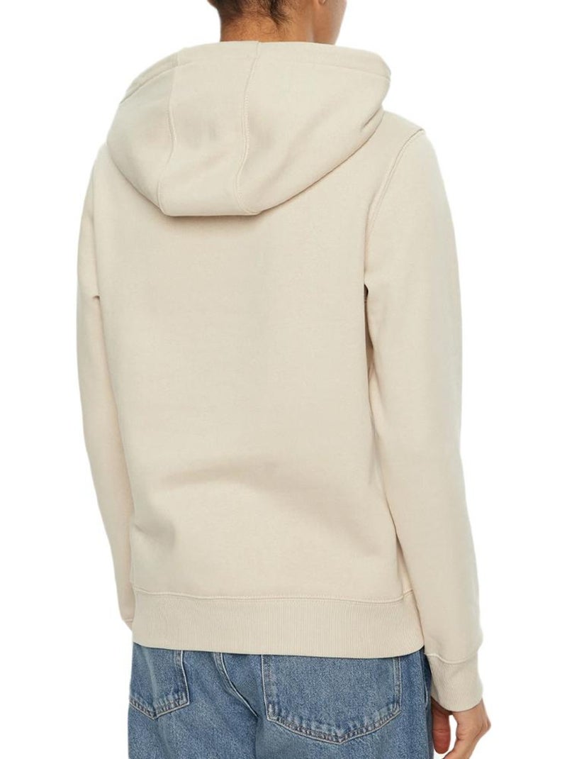 Sweat com Capuz Tommy Hilfiger Flag Cru para Mulher Bege - Kiabi