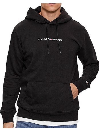 Sweat com Capuz Tommy Hilfiger Linear Preto para Homem